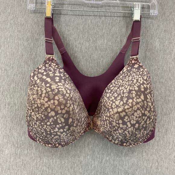 Soma Vanishing Back Full Coverage Front Closure Lace Bra Purple 38DD - Picture 1 of 6